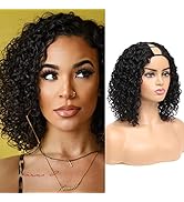 warbler V Part Wig Human Hair Curly Bob Wigs Upgrade U Part Bob Glueless Human Hair Wigs No Glue ...