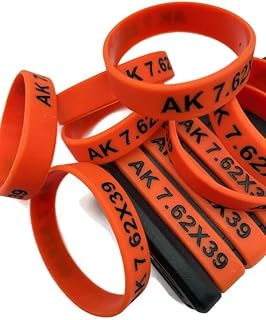 7.62x39 762x39mm Magazine MAG ID Band Thick & Durable (Pack of 3, 5 or 10) (5), Dark shade of orange