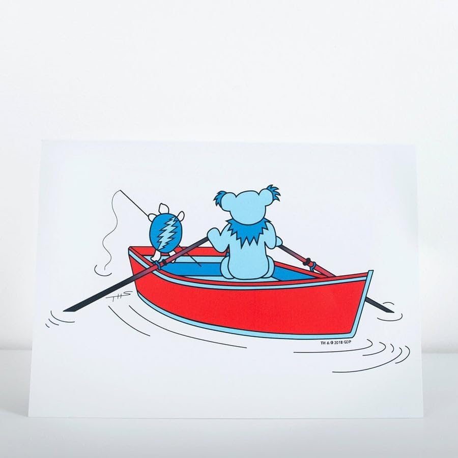 Little Hippie Grateful Dead Terrapin & Bear Dinghy Greeting Card (10PK)