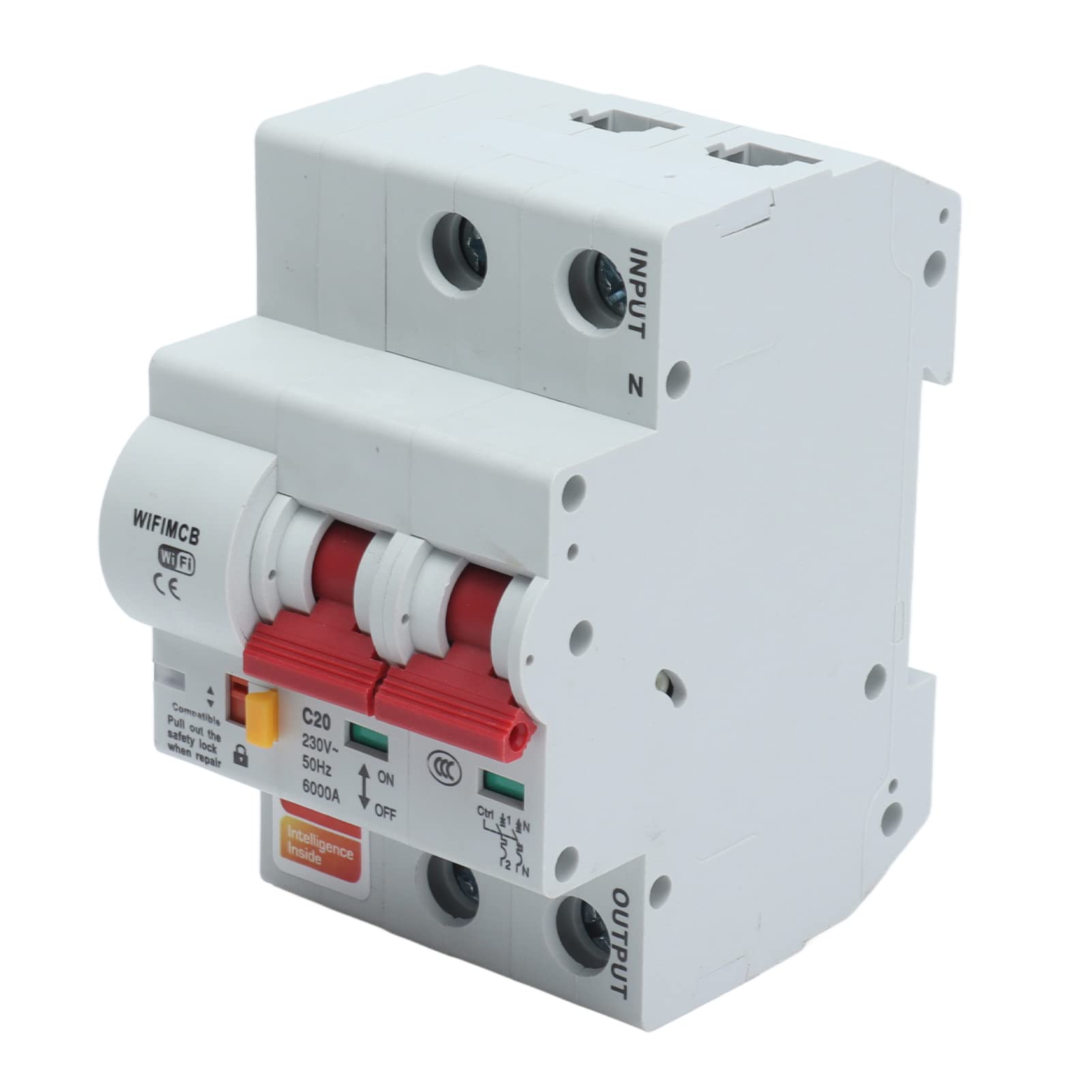 WiFi Circuit Breaker, Simultaneous Pairing 2P APP Remote Control Switch Safe 6000V Impulse Withstand Voltage for Power Supply for Solar PV System(20A)-image-36