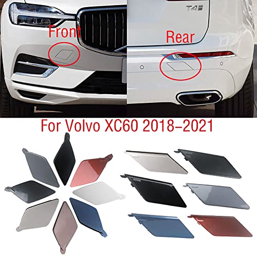 JESYMBX Para Volvo XC60 2018-2021 Para-choque dianteiro traseiro tampa do gancho do reboque tampa do