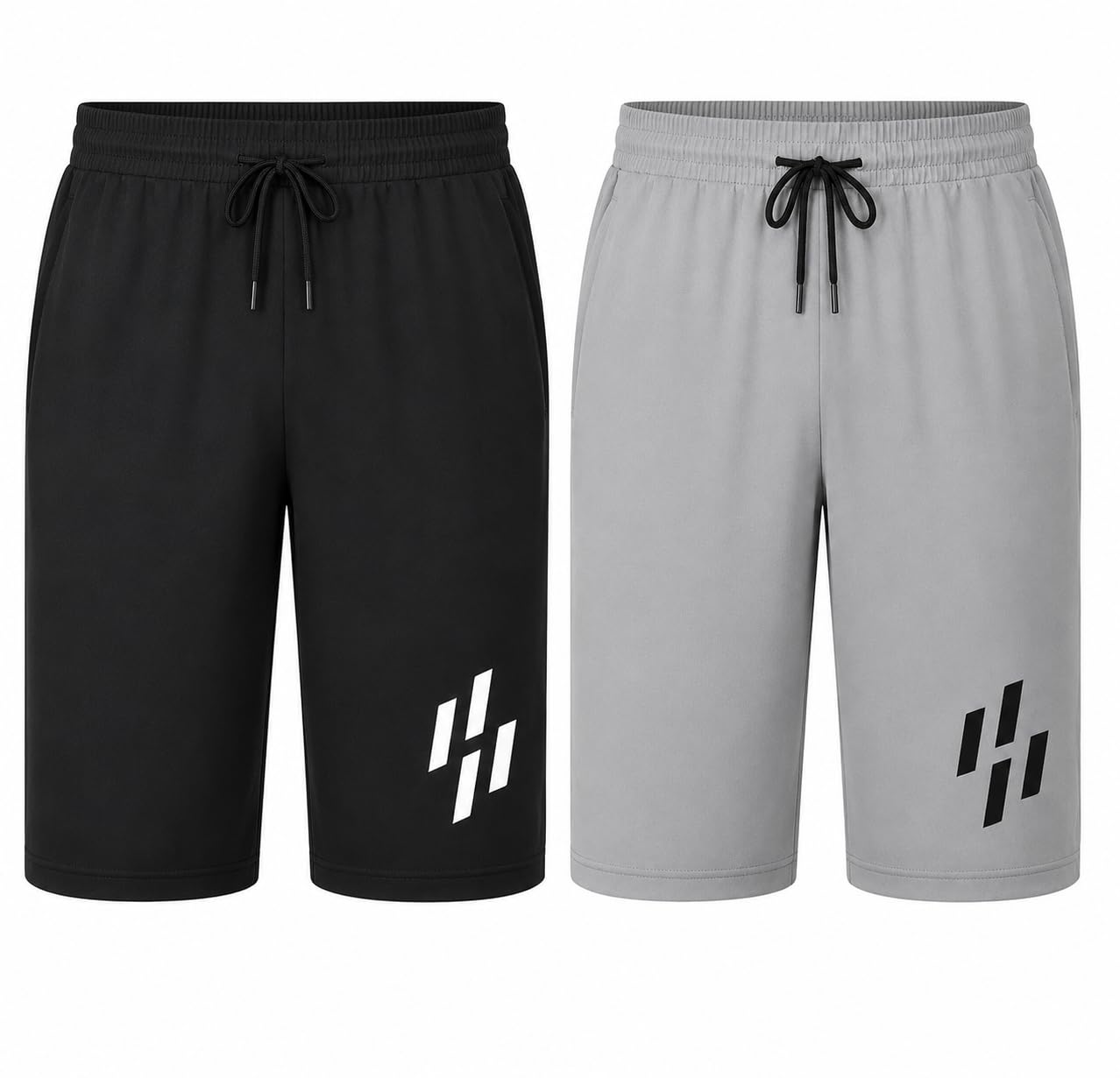 Men's Athletic Shorts with Zip Pockets and Elastic Waistband-picture-42