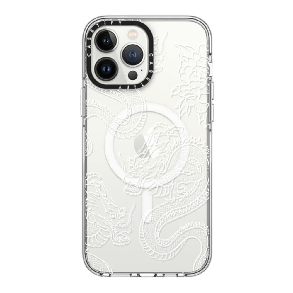 Clear iPhone 13 Pro Max Case [Not Yellowing / 6.6 ft. 3X Military Grade Drop Protection/Magsafe] - Dragons - Clear