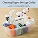 Haundry Large Cleaning Caddy with Handle, Cleaning Tool Storage Basket Organizer, Sturdy Pail Bucket Organizer, Household Bucket for Cleaning Supplies - Clear