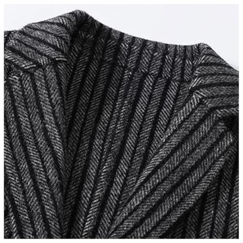 Men's Blend Blazer Casual Pinstripe Sports Coat With 2 Buttons Striped Basic Business Suit Jacket3