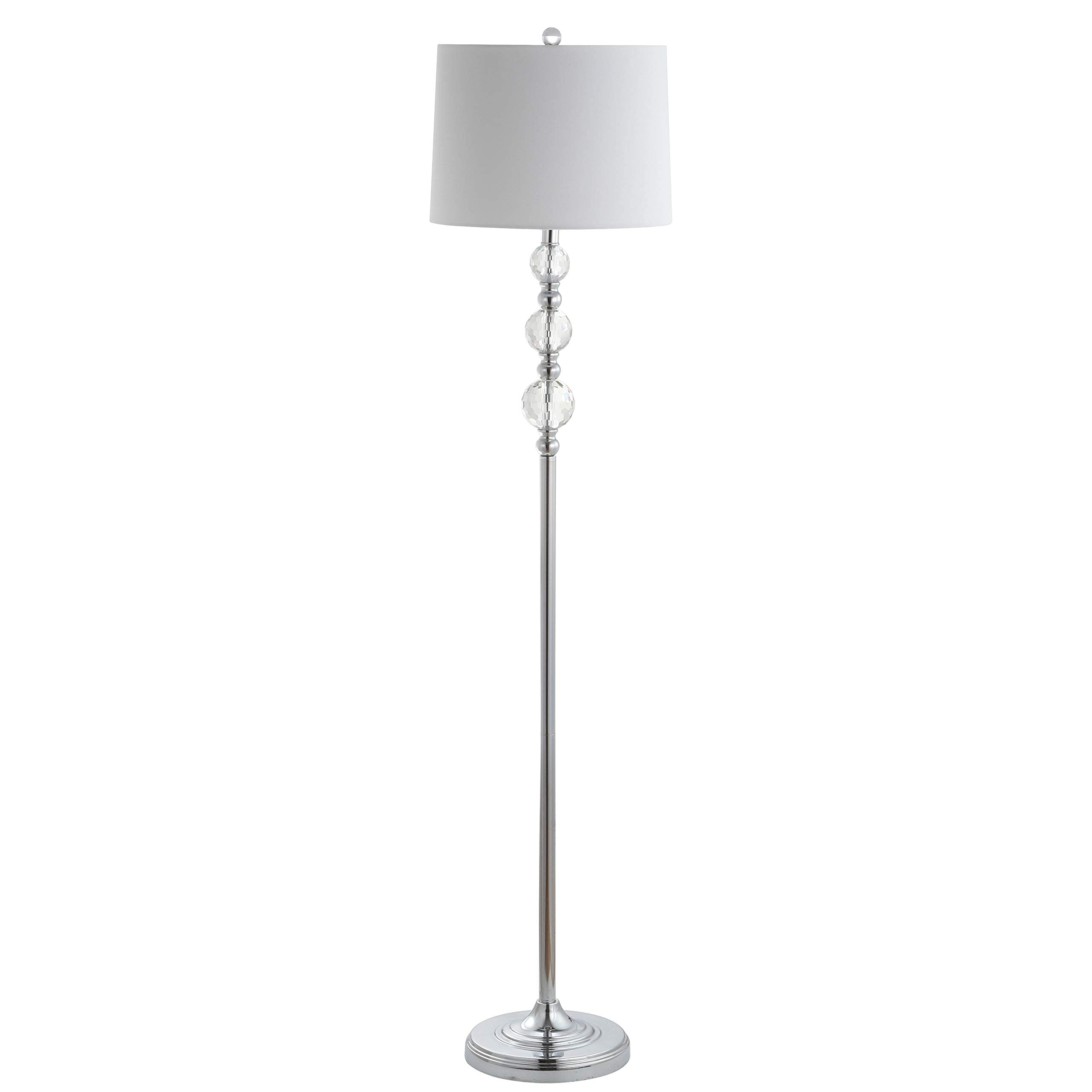 Lighting Collection Venezia Clear Crystal/ Chrome 61-inch Living Room Bedroom Home Office Standing Floor Lamp (LED Bulb Included)