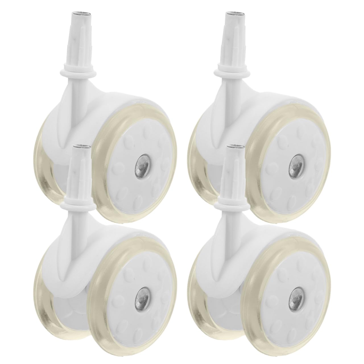 Didiseaon 4pcs Baby Walker Wheels Replacement White Swivel Caster Parts