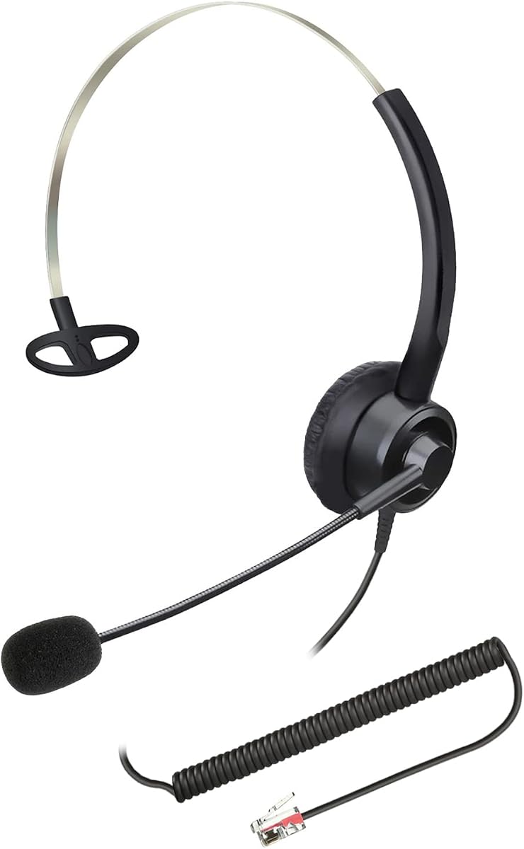Phone Headsets RJ9 with Noise Cancelling Mic for Polycom VVX Phones | Office Telephone Headset, Works with Polycom VVX201 VVX250 VVX350 VVX311 VVX310 VVX400 VVX410 VVX411 VVX500 Landline Phones