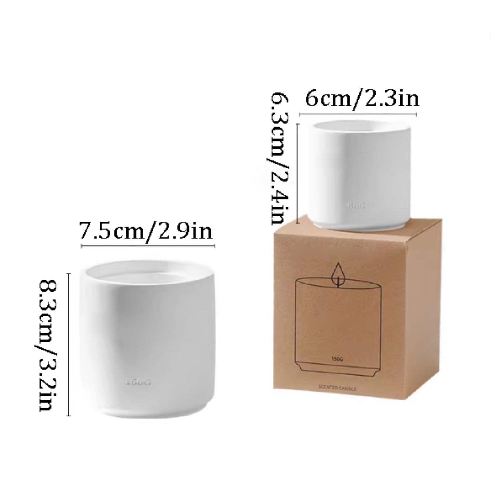 Sojawachskerzen, weiße Traube, Rose, moderne, wiederverwendbare Aromatherapie-Kerze, langlebig, elegante Heimdekoration for Damen und Herren(S)