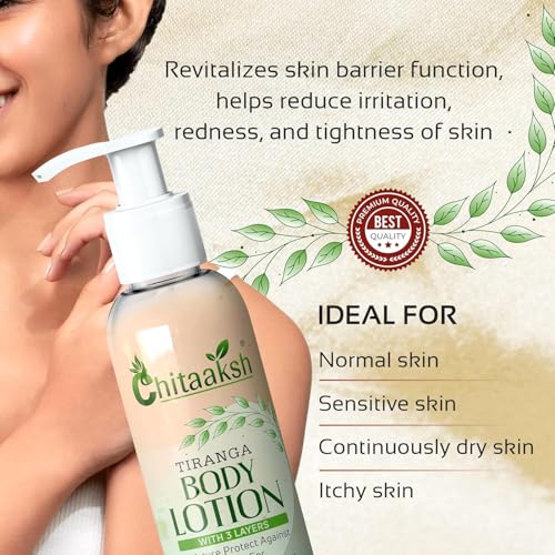 Chitaaksh Deep Nourish Body Lotion With 3 Layers for Women & Men | Non Sticky Body Moisturizer With Natural Sunscreen | Winter Body Lotion For Dry To Very Dry Skin (100 ML)