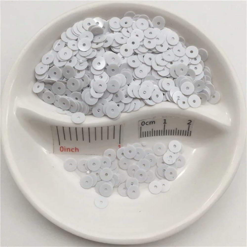Paillettes à coudre blanc solide de 4mm pour customisation textile