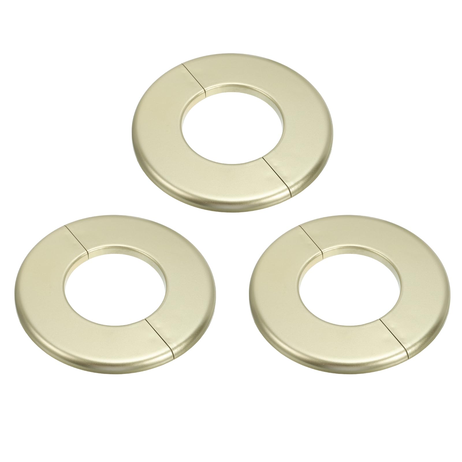 sourcing map 3Pcs Wall Split Flange, ABS Self-Adhesive Escutcheon Plate for 44mm/1.7" Diameter, Water Pipe Cover for Kitchen Toilet Faucet Decoration, Gold