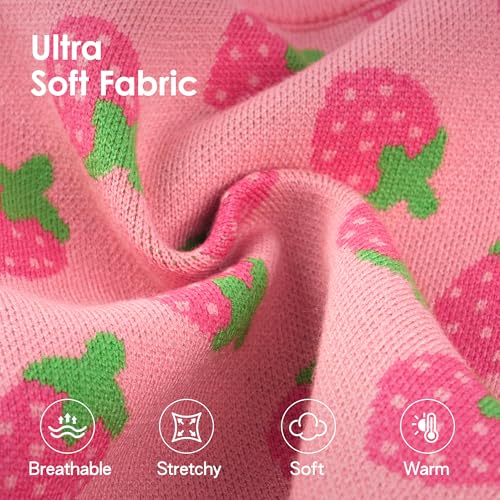 Pull tricoté fraise pour chien et chat vêtement chaud hiver - 4