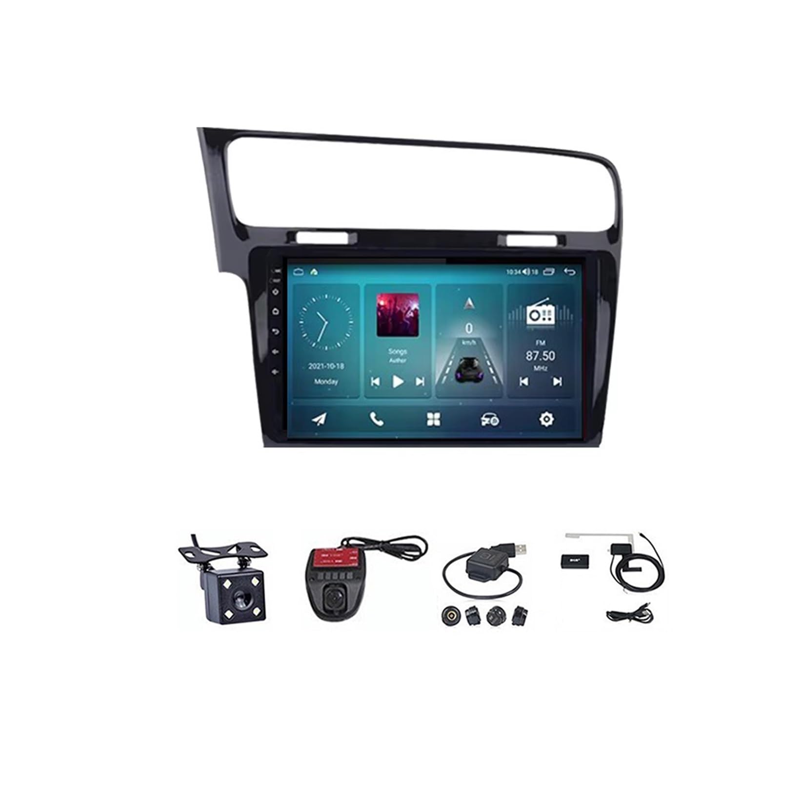Autoradio 9 Pouces Golf 7 Android Navigation GPS Bluetooth 4G WiFi