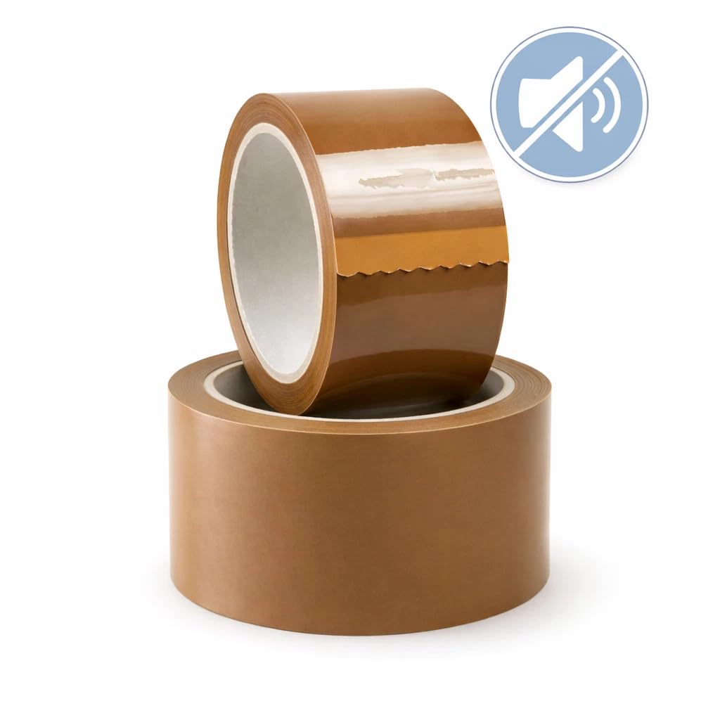 Generico Nastro Adesivo Avana Silenzioso 36 Rotoli 50mm x 66m - Imballaggio Professionale per Scatole, Pacchi, Spedizioni Ecommerce, Magazzino, Traslochi