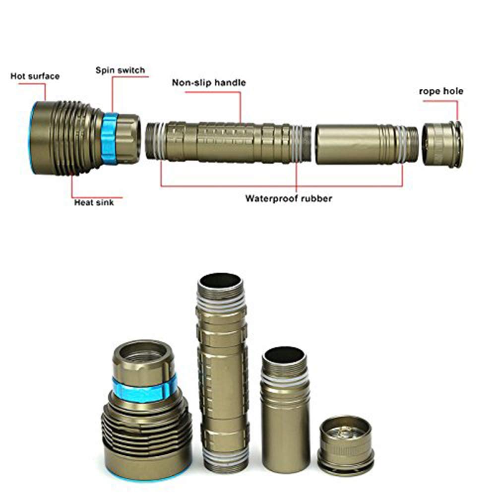 BOLLAER Torcia Subacquea 18000LM 100m 7 LED Impermeabile Immersioni