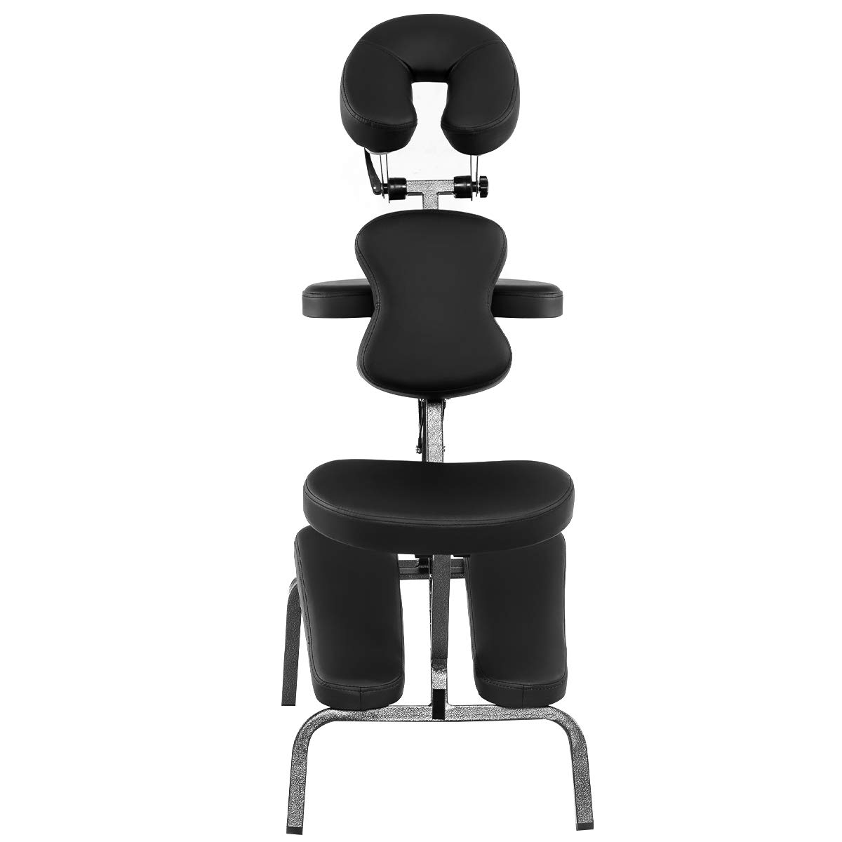 COSTWAY Chaise de Massage Professionnel Portable Solide et Légère Chaise de Spa Pliable Ergonomique,Idéal pour Tatouage,Hauteur Réglable 110-120 CM avec Sac de Transport (Noir)