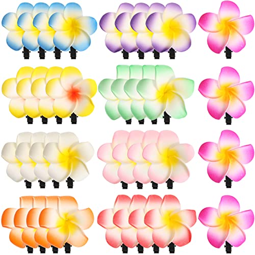 36 piezas de clips para cabello hawaianos con flores tropicales miniatura 1