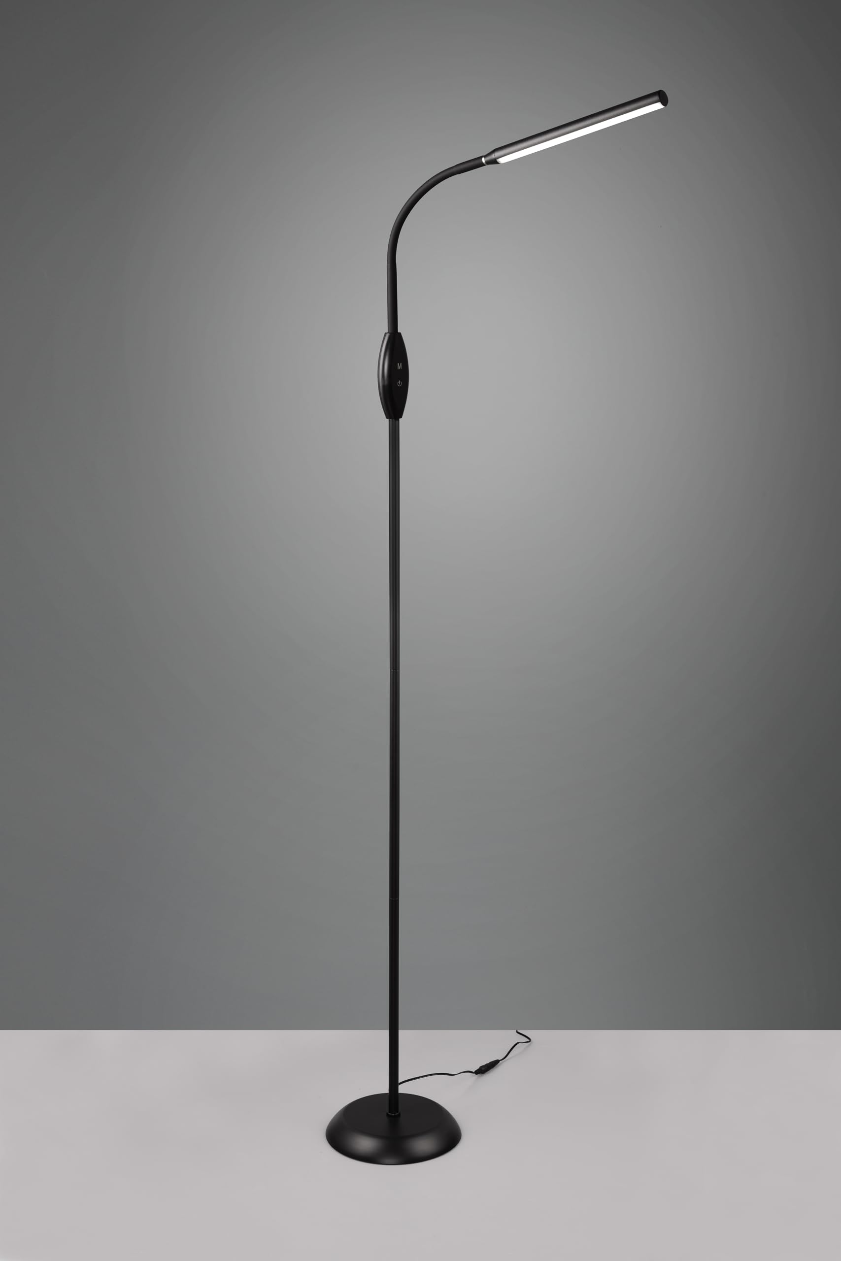 Reality Leuchten LED Stehleuchte Toro R47641102, Kunststoff Schwarz matt, inkl. 5 Watt LED, Touch Dimmer, Lichtfarbe wechselbar, Flexarm |