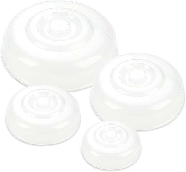Cymax 4 Pack Microwave Food Cover in 4 Sizes, Microwave Splatter Cover Microwave Plate Cover Guard Lid Keeps Microwave Oven Clean Dishwasher Safe,Perfect for Food,Dish Bowls,Plates