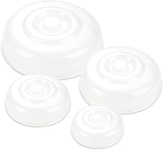 Cymax 4 Pack Microwave Food Cover in 4 Sizes, Microwave Splatter Cover Microwave Plate Cover Guard Lid Keeps Microwave Oven Clean Dishwasher Safe,Perfect for Food,Dish Bowls,Plates