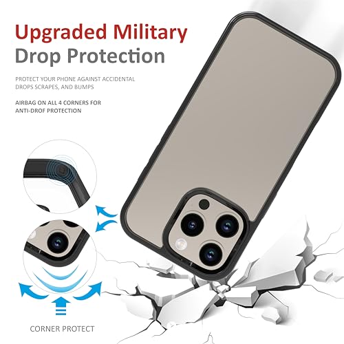 Image of TPU+PC For iPhone Case 16 Pro Max, [Anti-Yellowing Technology] [Military Grade Drop Protection] Shockproof Case Slim Hybrid Phone Case For iPhone 16 Pro Max- Carbon Black