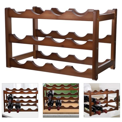 Soporte para botellas de vino de bambú miniatura 4