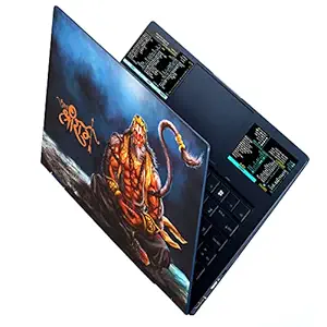 Techfit Laptop Skin, Windows + Word/Excel (for PC/Windows) Quick Reference Guide Keyboard Shortcut Stickers, Training Aid Cheat Sheet, Compatible for Windows Laptop - Jai Shree Ram Hanuman