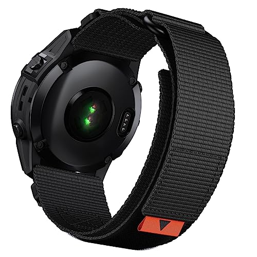 Abanen Correas tácticas de nailon para reloj Fenix 7X / Fenix 6X / Fenix 5X / Enduro 2, ajuste rápido de 26 mm, correa de nailon balístico ajustable para Garmin Tactix 7 Pro, Descent Mk2 (negro)