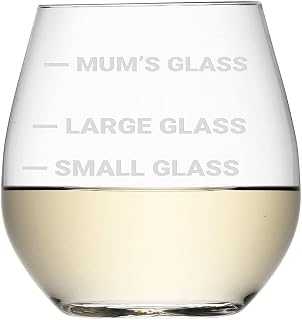 Treat Republic Stemless Wine Glass – Personalised White Wine Glass, Curved Design, BPA-Free | Glassware