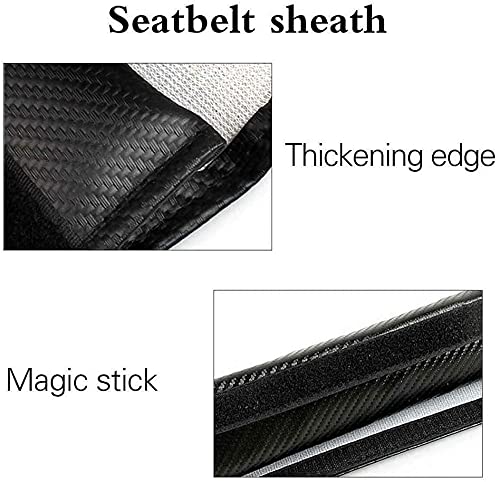 Lucasng 2Pcs Black Carbon Fiber Car Seat Belt Cover Shoulder Strap Pads Safety Belt Shoulder Cushions Protective Sleeves With Printed (Black For Mugen Si) #TOP4