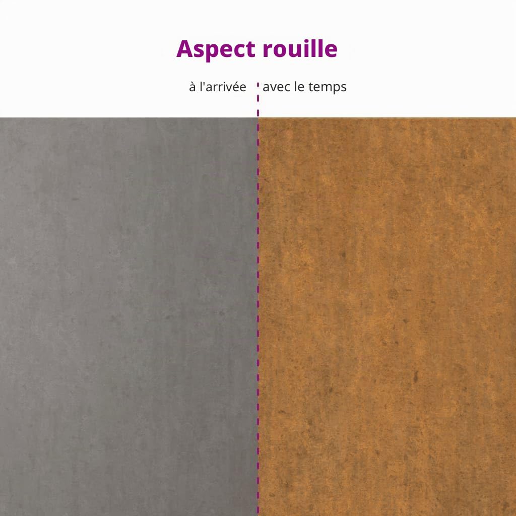 vidaXL Jardinières murales 2 pcs Rouillé Acier corten 53x10x17 cm