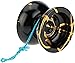 MAGICYOYO N11 Professional Unresponsive Yoyo N11 Dual Purpose Alloy Trick YoYo Ball (Black with Golden) with Bag, Glove, 12 Yoyo Strings and Responsive Bearing Kit