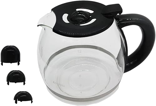 Mr Coffee - Jarra de repuesto compatible con cafetera Mr. Coffee de 12 tazas, mango negro