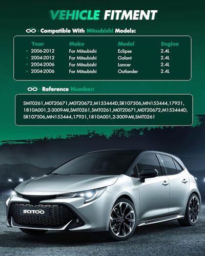 Image of SCITOO Starter Motor SMT0261 17931N 2004-2009 for Mitsubishi Eclipse Galant Lancer Outfor Lander ‎1.4 KW /12 Volt CW 8-Tooth Pinion