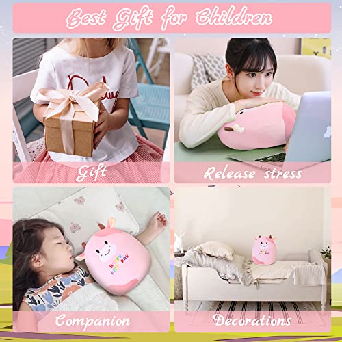 Sqeqe Cow Plush Toy Cute Pink Cow Stuffed Animals Soft Pillow Plushies Kawaii Cow Plushie For Girls Boys Kids Birthday Gifts Decor 10 Inch #TOP3