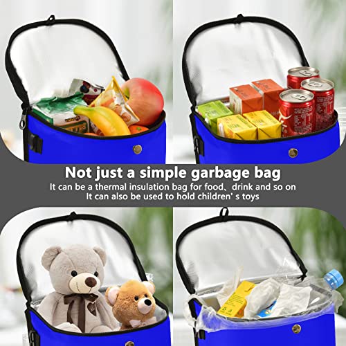 Image of Wudan Small Car Trash Can Blue Accessories for Garbage Storage Organizer with Lid Waterproof Portable Auto and Truck Interior Seat Bin