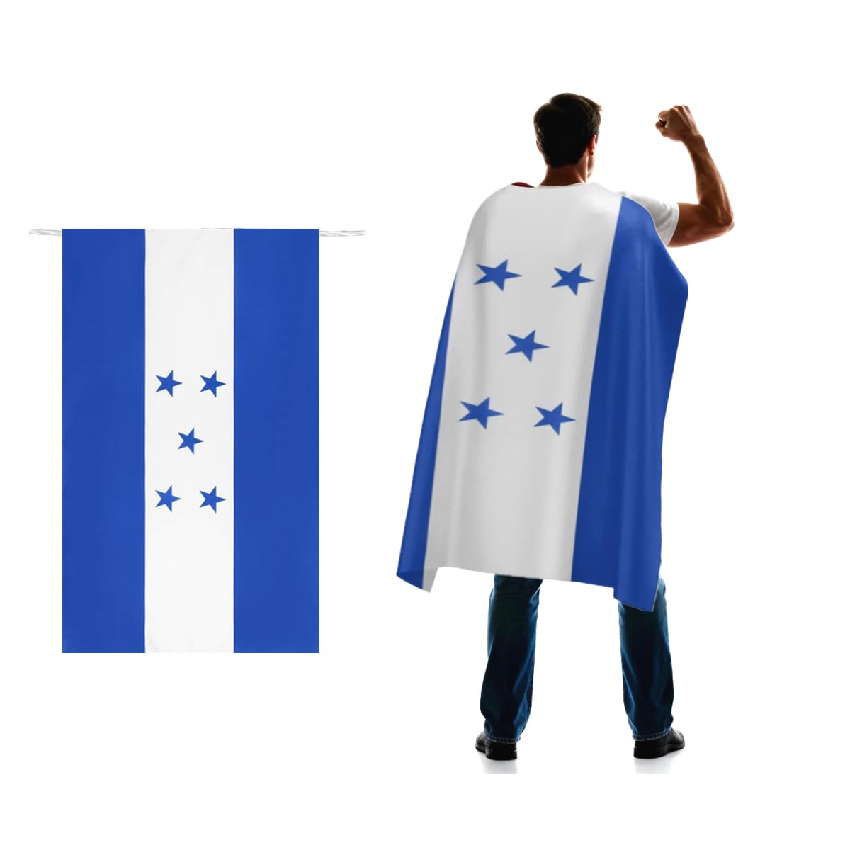 LUCKGEEY Honduras Flag Cape 3x5 FT for Independence Day Holiday Costumes Celebrati,150D Premium Polyester,Honduran National Patriotic Flags Costume Cloak.