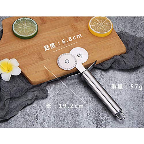Pastry Ravioli Wheel Cutter, Stainless Steel Single/Double Roller Pizza Slicer Wheel Cutters, Pastry Pasta Pie Crusts Cookies Crimper Cutter Dough Pizza Ravioli Wheel Tools Wavy Edge Blade