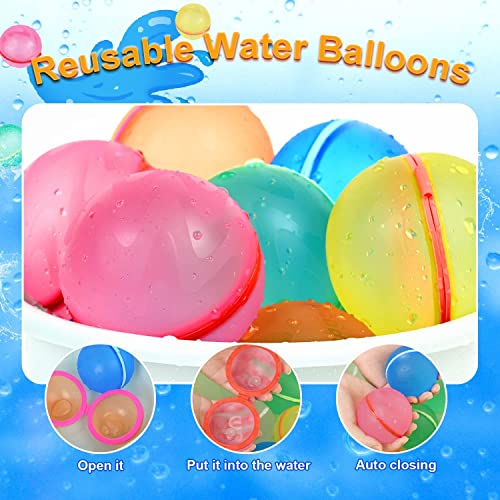 image for 98K Reusable Water Balloons 30Pcs with Mesh Bag, Self Sealing Silicone