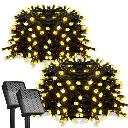 2 Pack-Solar String Lights, 78Ft 200 LED...