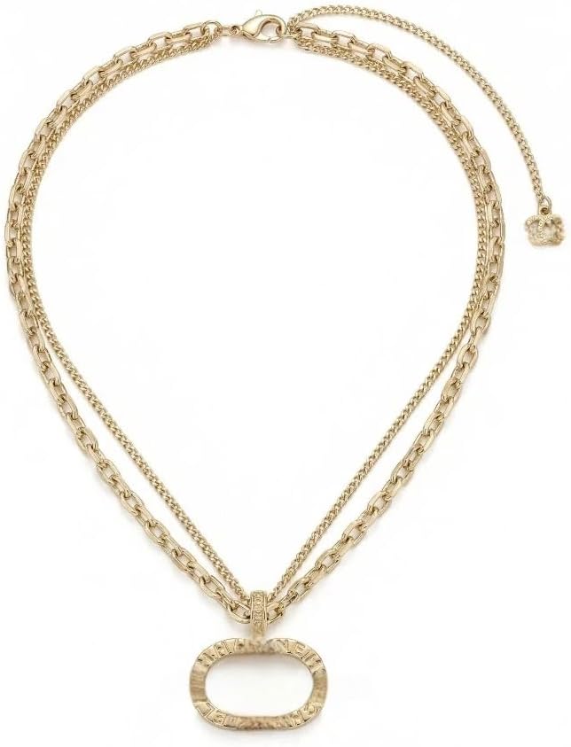 Women's Fashion Necklace, 18K Gold-Plated Layered Necklace, Elegant Letter Design, Stylish Valentine's Day Gift