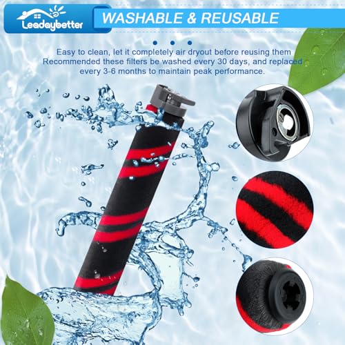 Image of Leadaybetter AZ3002 LA702 LA700 Replacement for Shark AZ3002 AZ3000 AZ3000W LA702 LA700 LA555 Stratos DuoClean PowerFins Upright Vacuum，Accessories Kit Includes 1 Brush Roll +2 Belt