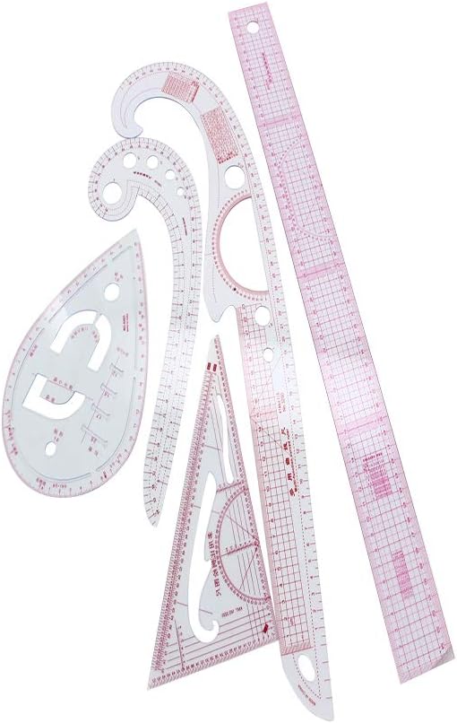 Utoolmart DIY Sewing Ruler Tailor Set, French Curve Ruler, Plastic Dress Curve Rulers, Sewing Template Tool for Sewing Pattern Design