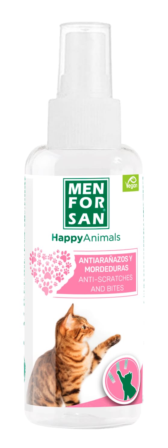MENFORSAN Antiarañazos y antimordeduras 60ml, Producto educador Natural para Gatos