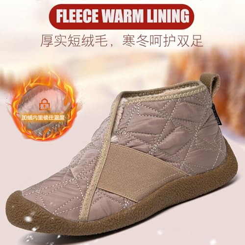 Women's Slip on Waterproof Warm Snow Boots Comfortable Wide Round Toe Fur Lined Anti-slip Soft Bottom Short Boots Winter Daily Mom Walking Flats4