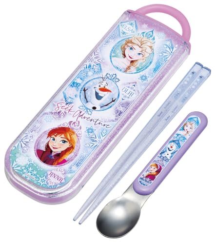 スケーター(Skater) 子供用 お弁当 箸 スプーンセット スライド式 抗菌 キッズ 日本製 ディズニー アナと雪の女王25 女の子 CCA1AG69017