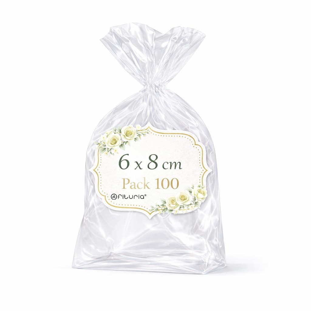 Ofituria Bolsas Celofán Transparente 10 x 15 cm, Bolsas Transparentes para Chuches y Regalos – Bolsas Plastico Transparente para Cumpleaños Infantiles, Galletas y Detalles, 1 Pack (100 Bolsas) — view 36