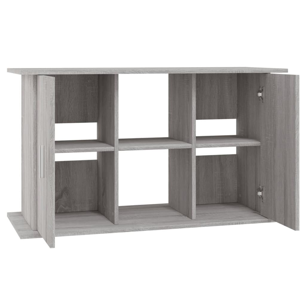 Homgoday Mobiletto per acquario con scomparti e ripiani, Acquario o terrario, Mobiletto per acquario, Tavolo per acquario, Supporto per acquario, Terrario, Grigio Sonoma 101x41x58 cm, Materiale legno