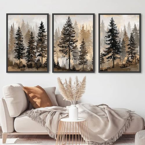 Toile murale forêt neutre moderne pour réchauffer un mur blanc vide - 5